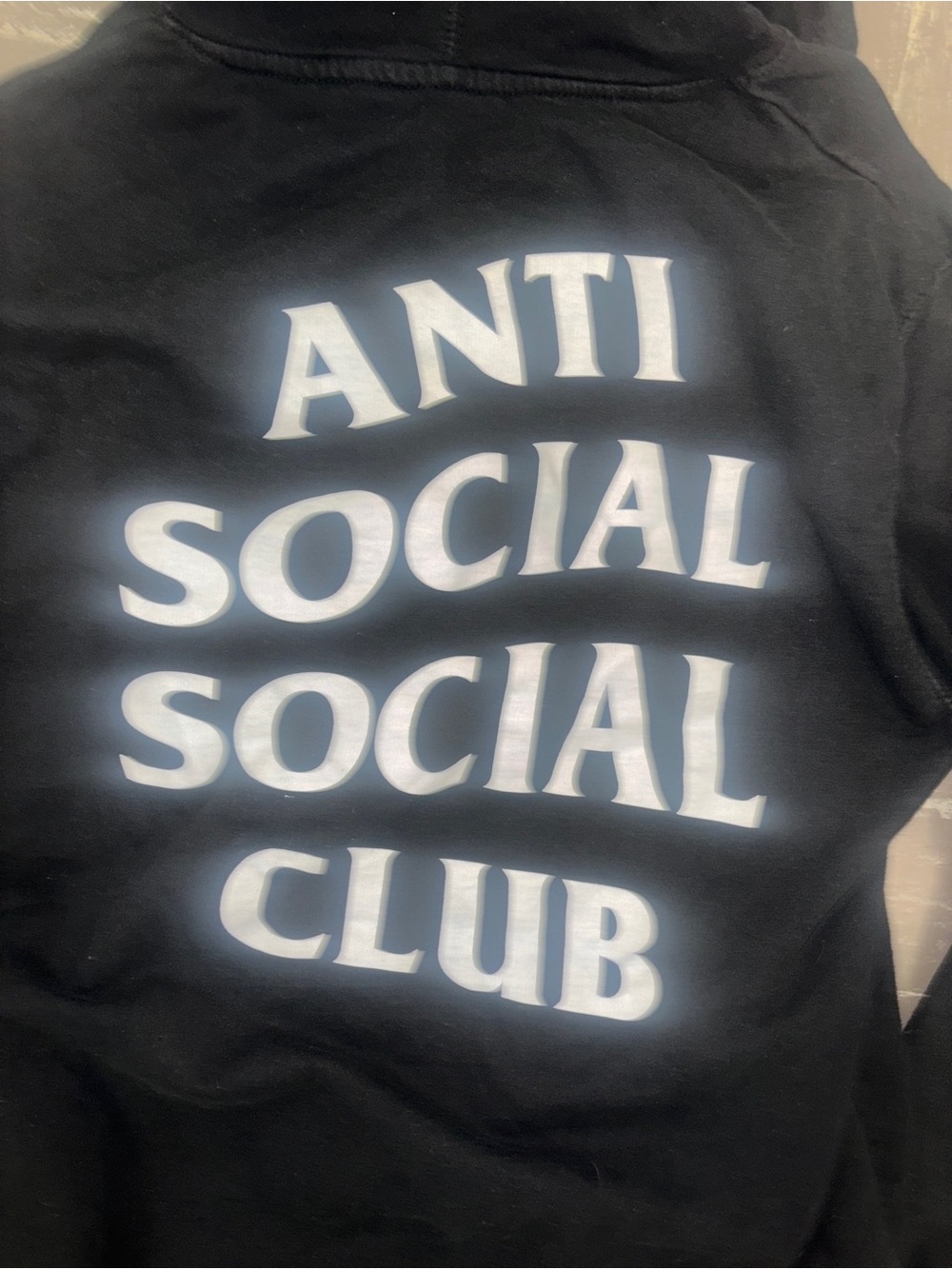 Anti Social Social Club Black Hoodie with White Logo Size Medium